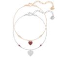 Swarovski Swarovski Crystal Wishes Heart Bracelet Set, Red, Mixed Plating Red
