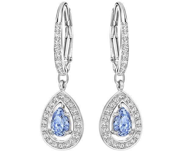 Swarovski Swarovski Attract Light Pear Pierced Earrings Blue Rhodium-plated