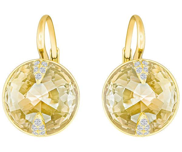 Swarovski Swarovski Globe Pierced Earrings, Gold Tone Brown Gold-plated
