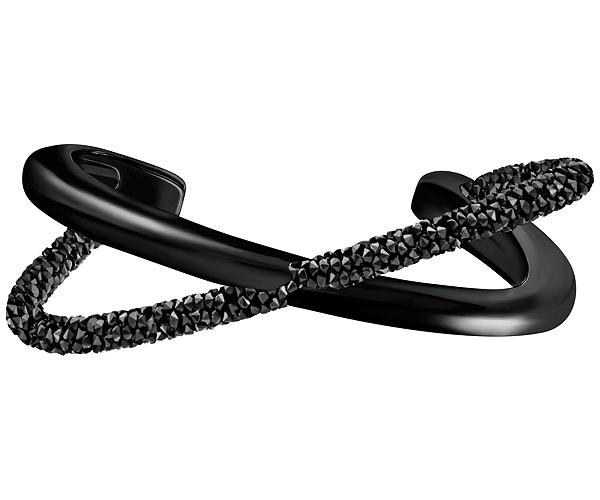 Swarovski Swarovski Crystaldust Cross Cuff, Black, Black Pvd Plating Black