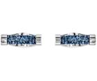 Swarovski Swarovski Crystaldust Cuff Links, Blue, Stainless Steel  Stainless Steel