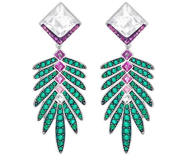 Swarovski Swarovski Gisele Pierced Earring Jackets, Multi-colored, Palladium Plating Light Multi Rhodium-plated