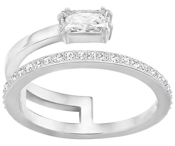 Swarovski Swarovski Gray Ring, White White Rhodium-plated