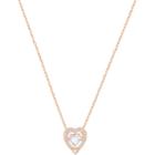 Swarovski Sparkling Dance Heart Necklace, White, Rose Gold Plating