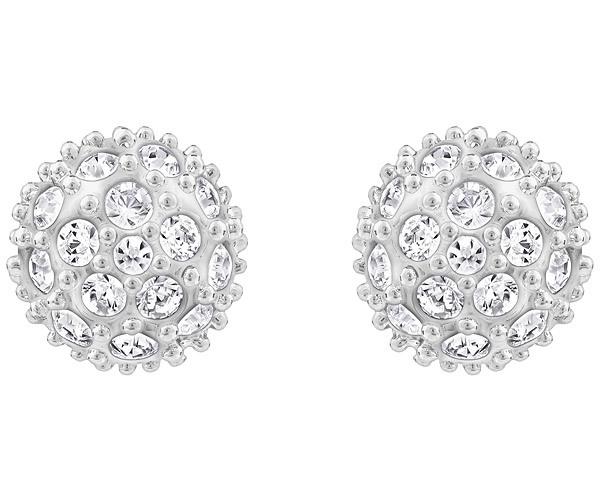 Swarovski Swarovski Emma Pierced Earrings, White, Rhodium Plating White Gold-plated