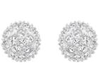 Swarovski Swarovski Emma Pierced Earrings, White, Rhodium Plating White Gold-plated