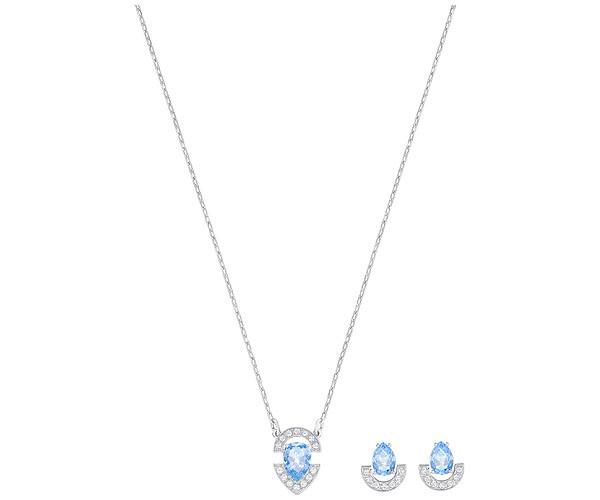 Swarovski Swarovski Gallery Pear Set, Blue Blue Rhodium-plated
