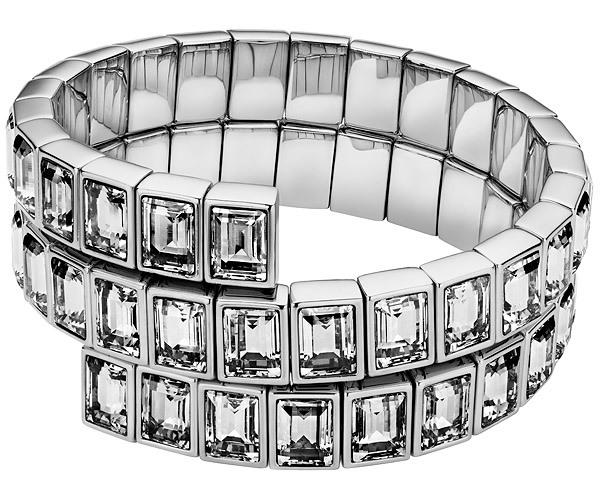 Swarovski Swarovski Fluid Bangle, Gray, Palladium Plating Gray Rhodium-plated