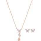 Swarovski Lilia Set, White, Rose Gold Plating