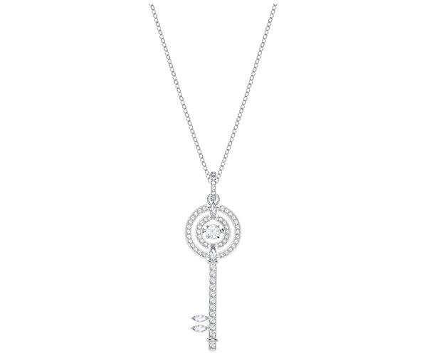 Swarovski Swarovski Sparkling Dance Key Pendant, White, Rhodium Plating White Rhodium-plated