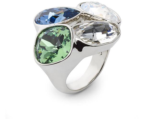 Swarovski Swarovski Atelier Swarovski Core Collection, Nevola Large Ring Teal Rhodium-plated