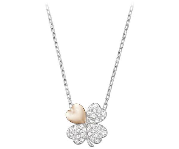 Swarovski Swarovski Better Clover Necklace, White, Mixed Plating White