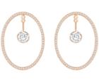 Swarovski Swarovski Hoop Fever Oval Pierced Earrings, White, Rose Gold Plating White Rose Gold-plated