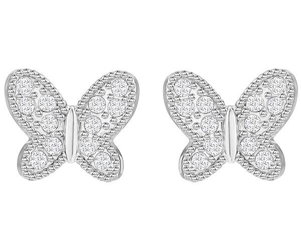 Swarovski Swarovski Field Butterfly Pierced Earrings, White White Rhodium-plated