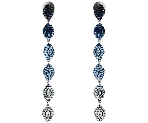 Swarovski Swarovski Moselle Drop Pierced Earrings, Aqua, Palladium Plating Aqua Rhodium-plated