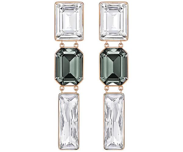 Swarovski Swarovski Future Pierced Earrings Gray Rose Gold-plated