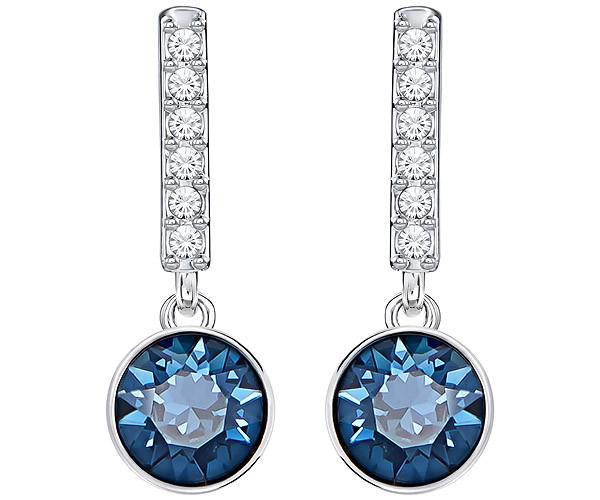 Swarovski Swarovski Favor Pierced Earrings Teal Rhodium-plated