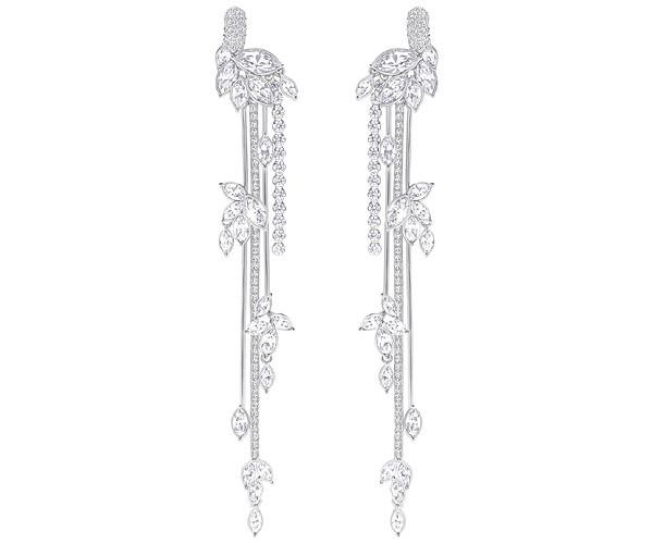 Swarovski Swarovski Gardenia Pierced Earrings, White White Rhodium-plated