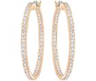 Swarovski Swarovski Sommerset Pierced Earrings, Medium, White White Rose Gold-plated