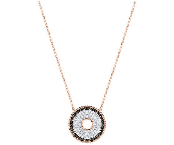 Swarovski Swarovski Lollypop Necklace, Black, Rose Gold Plating Teal Rose Gold-plated