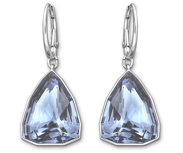 Swarovski Swarovski Virtuous Pierced Earrings Teal Rhodium-plated
