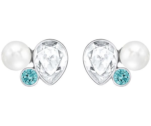 Swarovski Swarovski Extra Crystal Pearl Pierced Earrings  Rhodium-plated