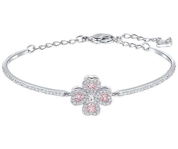 Swarovski Swarovski Deary Bangle, Pink, Rhodium Plating Violet Rhodium-plated