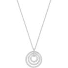 Swarovski Circle Pendant, Medium, White, Rhodium Plating