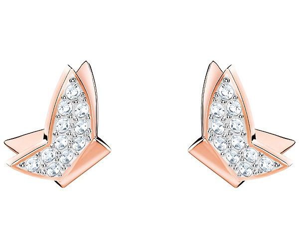 Swarovski Swarovski Lilia Fig Pierced Earrings, White, Rose Gold Plating White Rose Gold-plated
