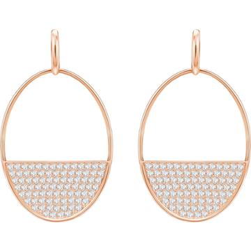 Swarovski Ginger Pierced Earrings, White, Rose Gold Plating