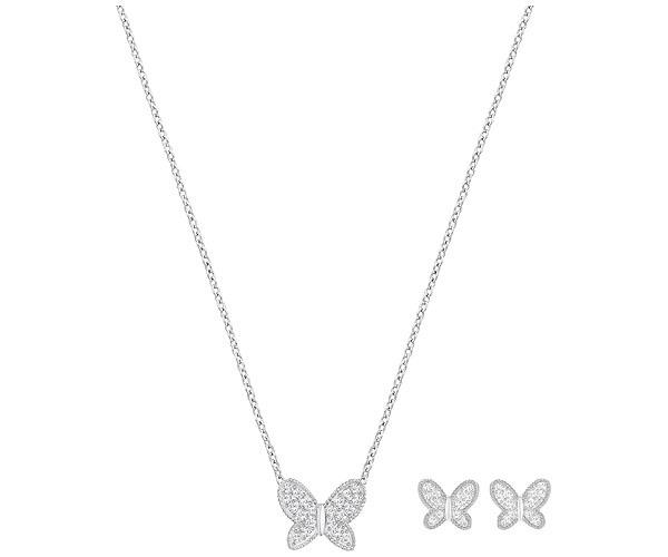Swarovski Swarovski Field Butterfly Set, White, Rhodium Plating White Rhodium-plated