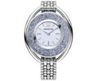 Swarovski Swarovski Crystalline Oval Watch, Metal Bracelet, Blue, Silver Tone Teal Stainless Steel