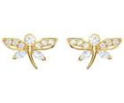 Swarovski Swarovski Magnetic Dragonfly Stud Pierced Earrings, Light Multi, Gold Plating Light Multi Gold-plated