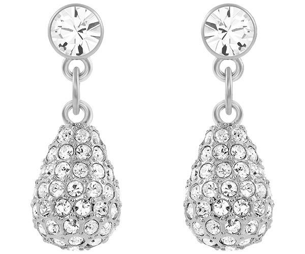 Swarovski Swarovski Heloise Pierced Earrings, White, Rhodium Plating White Rhodium-plated