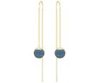 Swarovski Swarovski Ginger Chain Pierced Earrings, Blue, Gold Plating Teal Gold-plated