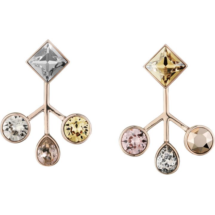 Swarovski Peter Pilotto Arbol Pierced Earrings, Multi-colored, Rose Gold Plating