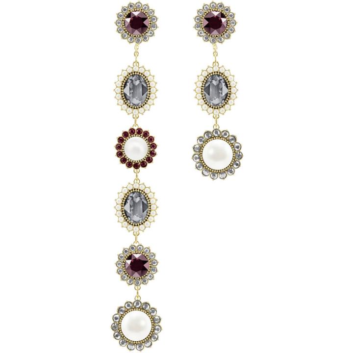 Swarovski Millennium Pierced Earrings, Multi-colored, Gold Plating