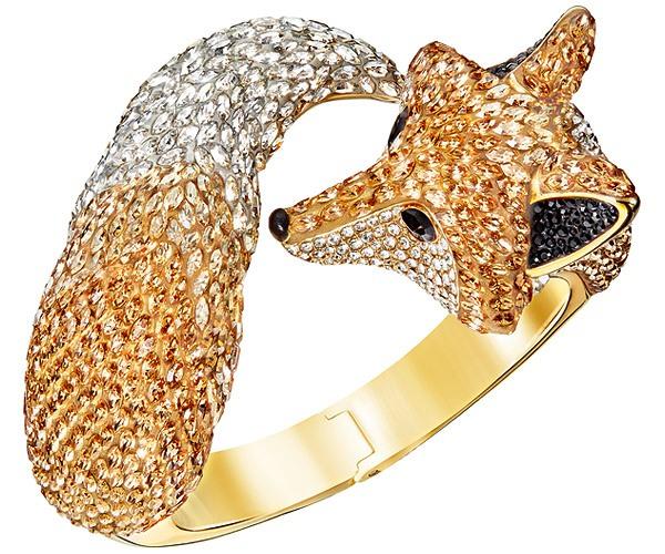 Swarovski Swarovski March Fox Cuff, Multi-colored, Gold Plating Light Multi Gold-plated