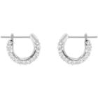 Swarovski Stone Pierced Earrings, Small, White, Rhodium Plating