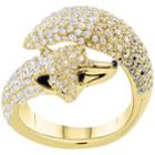 Swarovski March Fox Motif Ring, Multi-colored, Gold Plating