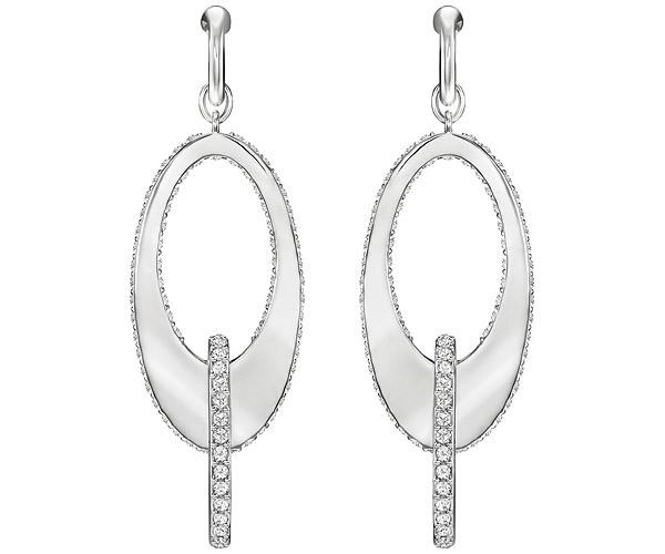 Swarovski Swarovski Lakeside Hoop Pierced Earrings, White, Rhodium Plating White Rhodium-plated