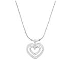 Swarovski Swarovski Circle Heart Pendant, White, Rhodium Plating White Rhodium-plated