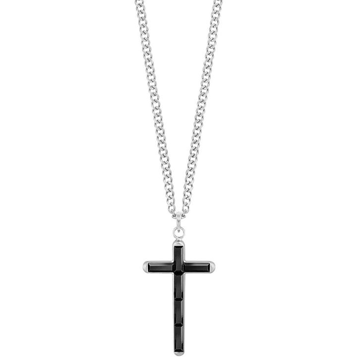 Swarovski Govern Cross Pendant, Black, Stainless Steel