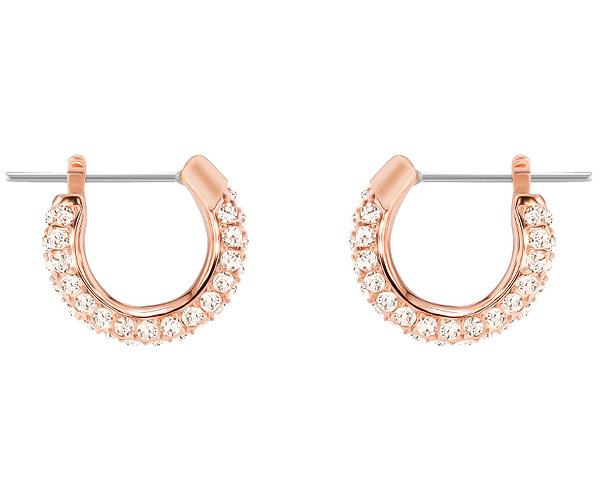 Swarovski Swarovski Stone Pierced Earrings, Small, Pink, Rose Gold Plating Pink Rose Gold-plated