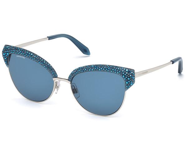 Swarovski Swarovski Moselle Cat Eye Sunglasses, Sk164-p 90x, Opal Blue