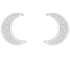 Swarovski Swarovski Crystal Wishes Moon Pierced Earrings, White White Rhodium-plated