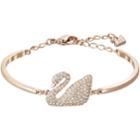 Swarovski Swan Bangle, White, Rose Gold Plating