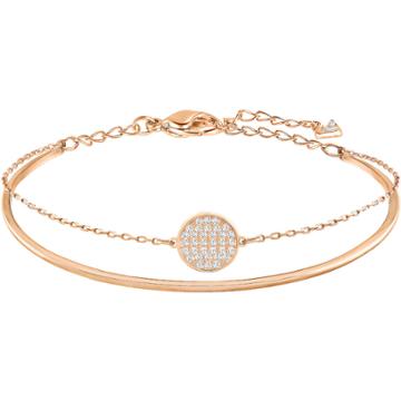 Swarovski Ginger Bangle, White, Rose Gold Plating