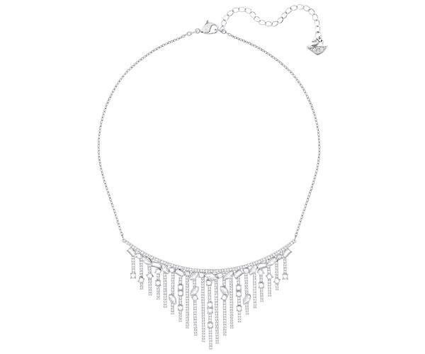 Swarovski Swarovski Henrietta Pavã© Necklace, White, Rhodium Plating White Rhodium-plated