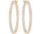 Swarovski Swarovski Sommerset Hoop Pierced Earrings, Medium, White, Rose Gold Plating White Rose Gold-plated